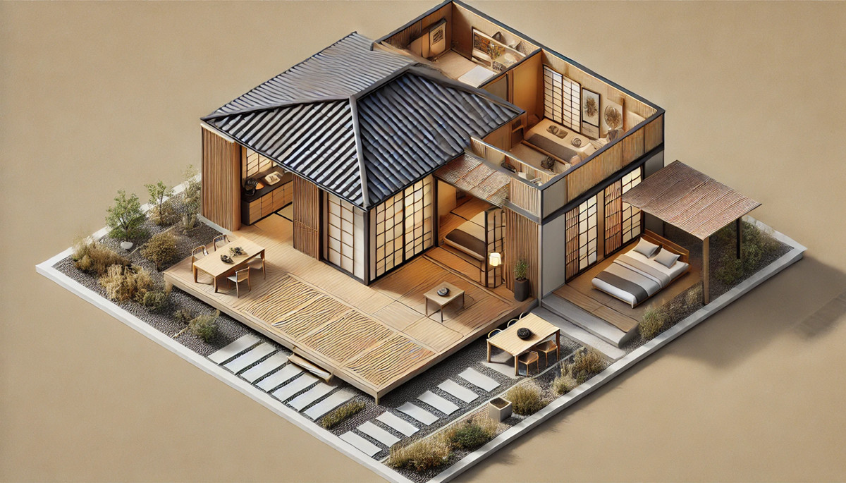 一層日式輕鋼別墅戶型設(shè)計(jì)圖（圖二）